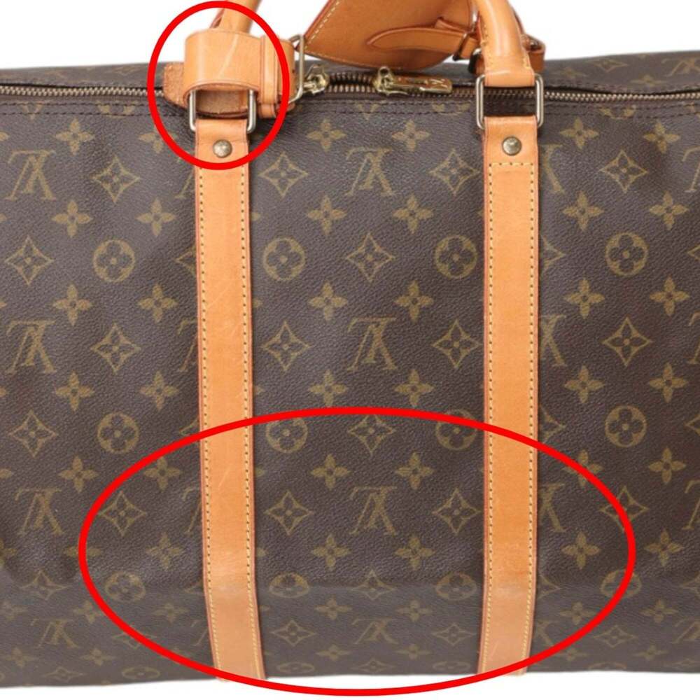 LOUIS VUITTON Authentic Brown Monogram Canvas Keepall 55 Boston Bag - Picture 12 of 15